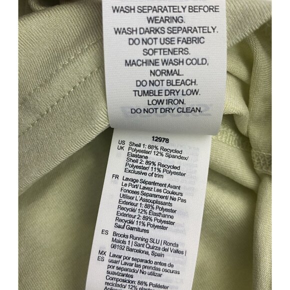 Brooks Mens Size XL Heather Honeydew Dash 1/2 Zip Pullover Thumb Loops Wicking - Picture 7 of 10